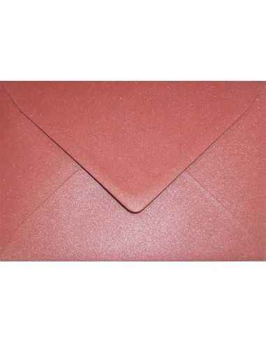 Ozdobná perleťová metalizovaná obálka B6 12,5x17,5 NK Aster Metallic Ruby červená 120g