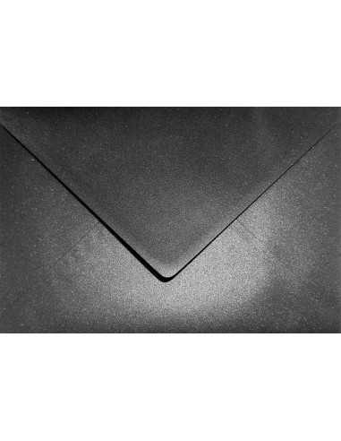Ozdobná perleťová metalizovaná obálka C5 16,2x22,9 NK Aster Metallic Black černá 120g