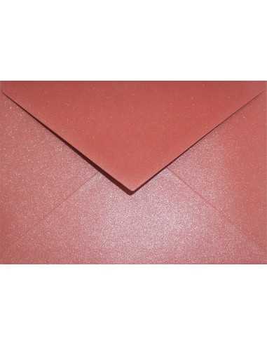 Ozdobná perleťová metalizovaná obálka C6 11,4x16,2 NK Aster Metallic Ruby červená 120g