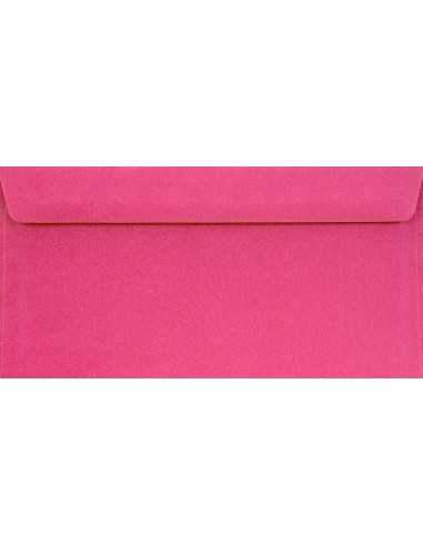 Ozdobná hladká jednobarevné obálka DL 11x22 HK Burano Rosa Shocking tmavě růľová 90g