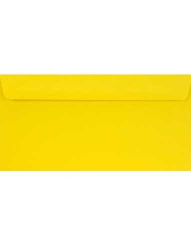 Ozdobná hladká jednobarevné obálka DL 11x22 HK Burano Giallo Zolfo ľlutá 90g