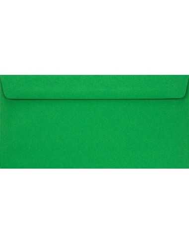 Ozdobná hladká jednobarevné obálka DL 11x22 HK Burano Verde Bandiera zelená 90g