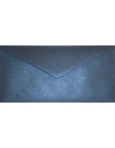 Ozdobná perleťová metalizovaná obálka DL 11x22 NK Aster Metallic Queens Blue tmavě modrá 120g
