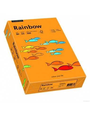 Barevný hladký Dekorační papír Rainbow 80g R24 oranľový pak. 500A4