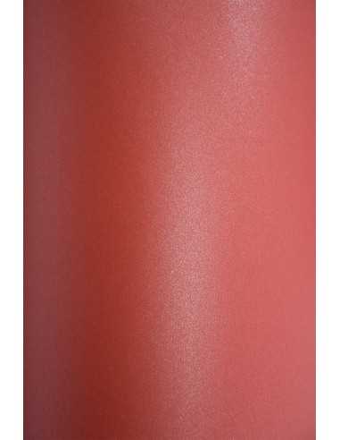 Perleťový metalizovaný dekorativní papír Aster Metallic 120g Ruby červený pak. 10A4