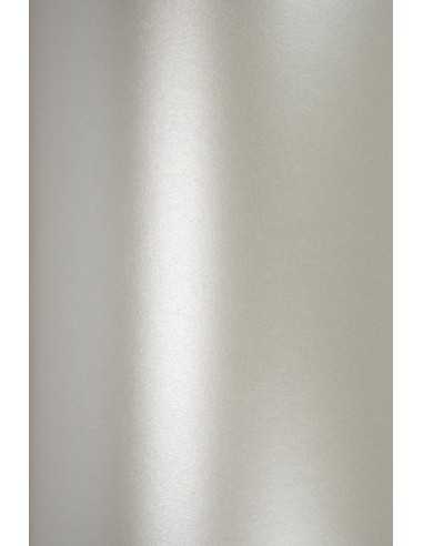 Perleťový metalizovaný dekorativní papír Aster Metallic 120g Silver stříbrný pak. 10A4