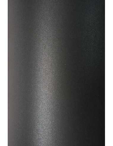 Perleťový metalizovaný dekorativní papír Aster Metallic 120g Black černý pak. 10A4