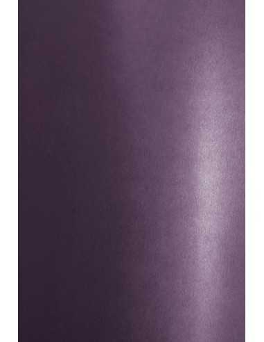 Perleťový metalizovaný dekorativní papír Aster Metallic 250g Deep Purple tmavý fialový pak. 10A4