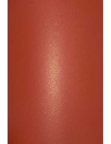 Perleťový metalizovaný dekorativní papír Aster Metallic 280g Ruby Gold červený zlatý pak. 10A4