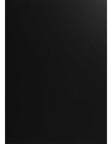 Barevný hladký Dekorační papír Curious Skin 270g Black černý pak. 10A4