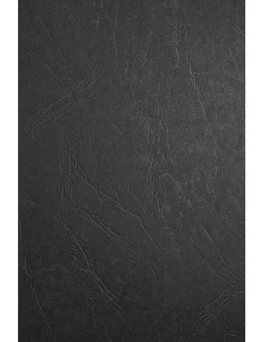 Texturovaný barevný dekorativní ľebrovaný papír Keaykolour 300g Leather černý pak. 10A4