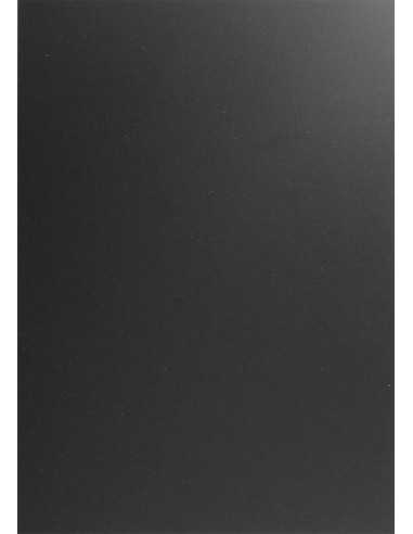 Barevný hladký Dekorační papír Plike 330g Black černý pak. 10A4