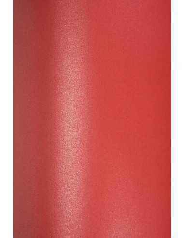 Perleťový metalizovaný dekorativní papír Majestic 120g Emporer Red červený pak. 10A4
