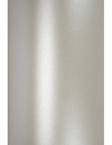 Perleťový metalizovaný dekorativní papír Majestic 120g Real Silver stříbrný pak. 10A4