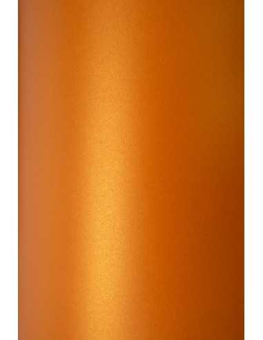 Perleťový metalizovaný dekorativní papír Sirio Pearl 125g Orange Glow oranľový pak. 10A4
