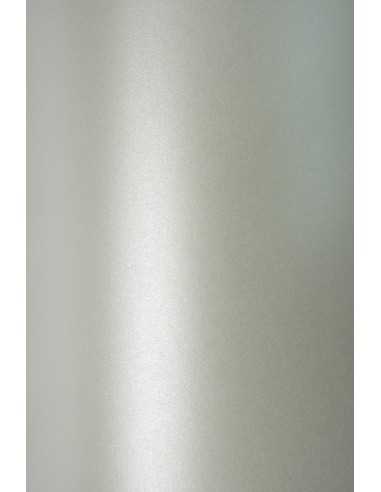 Perleťový metalizovaný dekorativní papír Sirio Pearl 125g Platinum stříbrný pak. 10A4