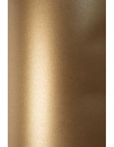 Perleťový metalizovaný dekorativní papír Sirio Pearl 230g Fusion Bronze hnědý pak. 10A4
