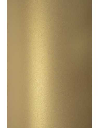 Perleťový metalizovaný dekorativní papír Sirio Pearl 230g Gold zlatý pak. 10A4