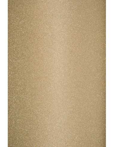 Dekorační papír, barevný, z jedné strany brokátový samolepicí 150g světle zlatý 10A4