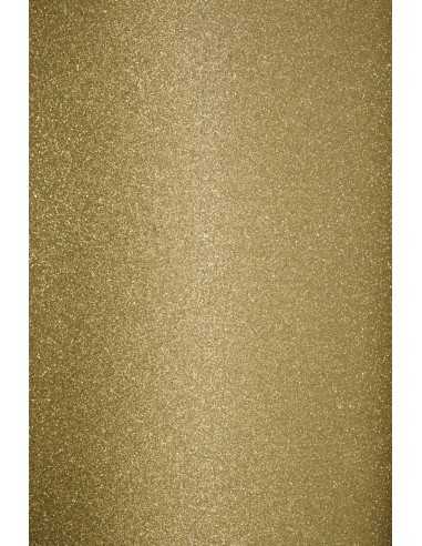 Dekorační papír, barevný, z jedné strany brokátový samolepicí 150g zlatý 10A4