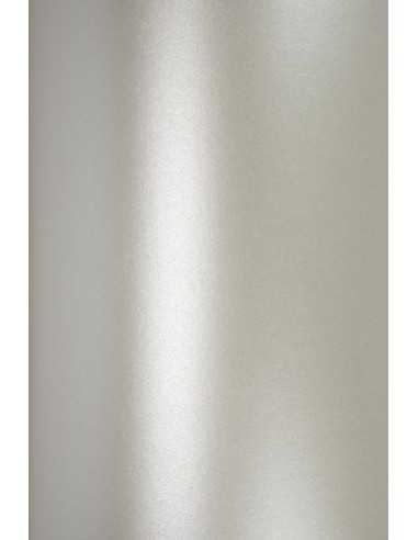 Perleťový metalizovaný dekorativní papír Majestic 120g Real Silver stříbrný pak. 10A5