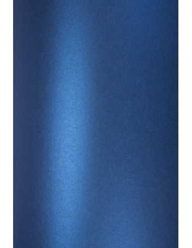 Perleťový metalizovaný dekorativní papír Majestic 250g Satin Blue tmavý modrý pak pak. 10A5