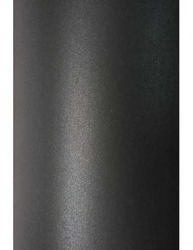 Perleťový metalizovaný dekorativní papír Sirio Pearl 125g Coal Mine černý pak. 10A5