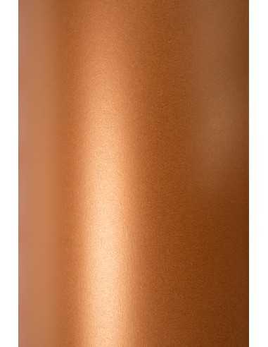 Perleťový metalizovaný dekorativní papír Sirio Pearl 125g Copperplate hnědý pak. 10A5