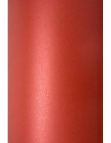 Perleťový metalizovaný dekorativní papír Sirio Pearl 125g Red Fever červený pak. 10A5