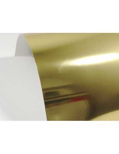 Dekorační papír, barevný, jednostranně lesklý Mirror 300g Lustro Gold zlatý pak. 10A5