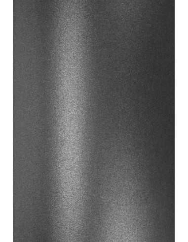 Papier ozdobny metalizowany perłowy Majestic 120g Antracyt czarny 72x102 R250