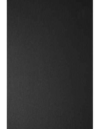 Texturovaný barevný dekorativní ľebrovaný papír Keaykolour 300g Ribbed Black 70x100