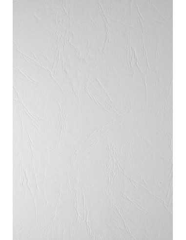 Texturovaný barevný dekorativní ľebrovaný papír Keaykolour 300g Leather White 70x100