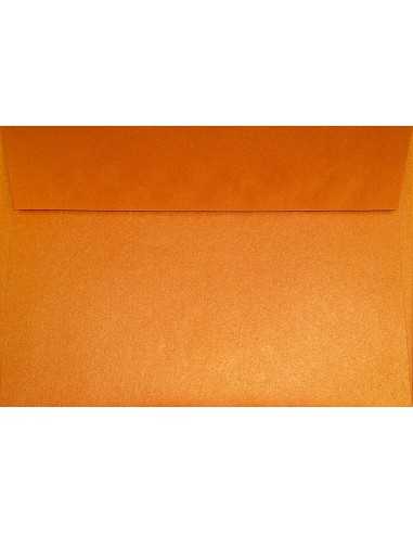 Ozdobná perleťová metalizovaná obálka C5 16,2x22,9 HK Sirio Orange Glow oranľová 125g