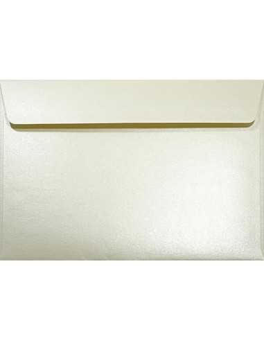 Ozdobná perleťová metalizovaná obálka C5 16,2x22,9 HK Majestic Candelight Cream ecru 120g
