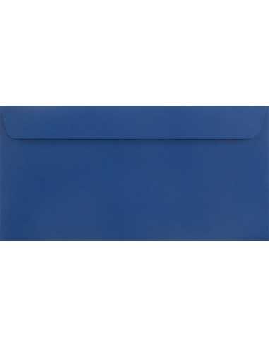 Ozdobná hladká jednobarevné obálka DL 11x22 HK Plike Royal Blue tmavé modrá 140g