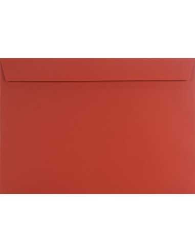 Ozdobná hladká jednobarevné obálka C4 Design červená 120g