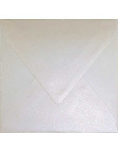 Ozdobná perleťová metalizovaná obálka čtvercová K4 15,5x15,5 NK Sirio Pearl Oyster Shell ecru 110g