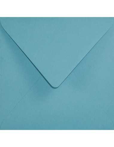 Ozdobná hladká jednobarevné ekologické obálka čtvercová K4 15,3x15,3 NK Woodstock Azzurro modrá 110g
