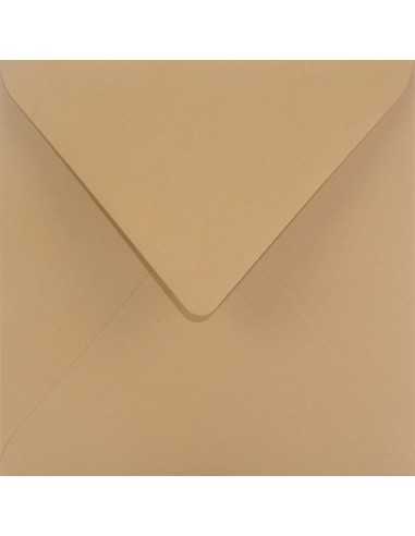 Ozdobná hladká jednobarevné obálka čtvercová K4 15,3x15,3 NK Sirio Color Bruno světle hnědá 115g