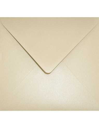 Ozdobná perleťová metalizovaná obálka čtvercová K4 15,5x15,5 NK Aster Metallic Sand béľová 120g