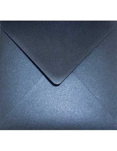 Ozdobná perleťová metalizovaná obálka čtvercová K4 15,5x15,5 NK Aster Metallic Queens Blue tmavě modrá 120g