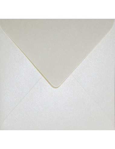 Ozdobná perleťová metalizovaná obálka čtvercová K4 15,5x15,5 NK Aster Metallic Cream ecru 120g