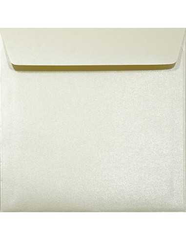 Ozdobná perleťová metalizovaná obálka čtvercová K4 15,6x15,6 NK Majestic Candelight Cream ecru 120g