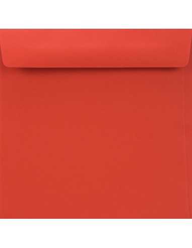 Ozdobná hladká jednobarevné obálka čtvercová K4 15,5x15,5 HK Burano Rosso Scarlatto červená 90g