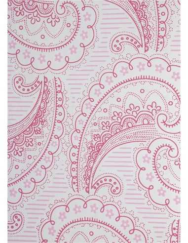 Dekorační papír vzor arabeska - růžový 18x25 5ks.