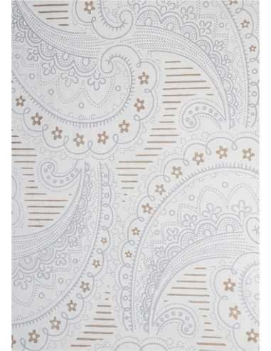 Dekorační papír arabeskový vzor - stříbrný/zlatý 18x25 5ks.