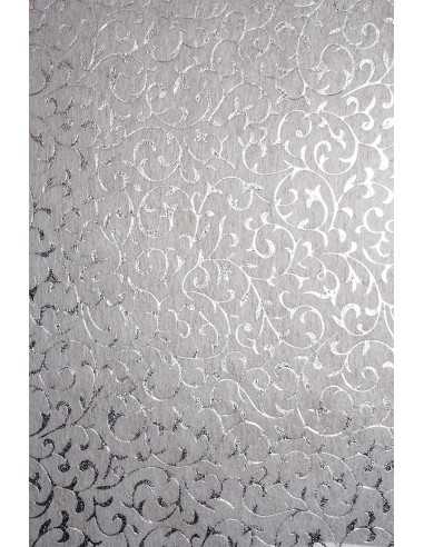 Dekorační papír podąívka bílý - stříbrná krajka 19x29 5ks.