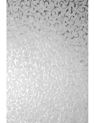 Dekorační papír podąívka ecru - stříbrná krajka 19x29 5ks.