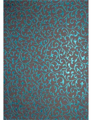 Dekorační papír Metallic pietra - Cyan Lace 56x76cm